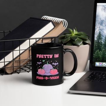 Pretty In Pink O Ween Mug, Halloween Coffee Cup, Haunted Teacup, Witchy Mug, Funny Ghost Cup, Trick Treat Mug, Wicked Drink Mug, Boo Cup