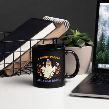 I Ghost People All Year Round Mug, Halloween Coffee Cup, Haunted Teacup, Witchy Mug, Funny Ghost Cup, Trick Treat Mug, Wicked Drink Mug, Boo Cup