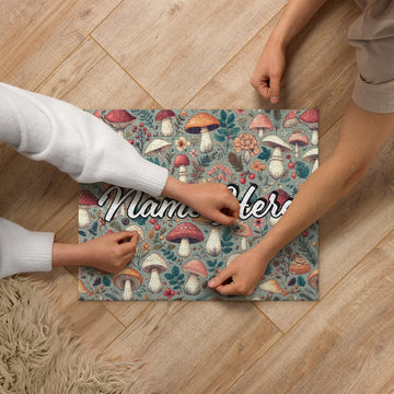 Custom Name Mushroom Puzzle, Personalized Fungi Puzzle, Customized Toadstool Enthusiast Jigsaw Puzzle, Cottage Puzzle, For Mycophile