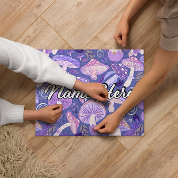 Custom Name Mushroom Puzzle, Personalized Fungi Puzzle, Customized Toadstool Enthusiast Jigsaw Puzzle, Cottage Puzzle, For Mycophile