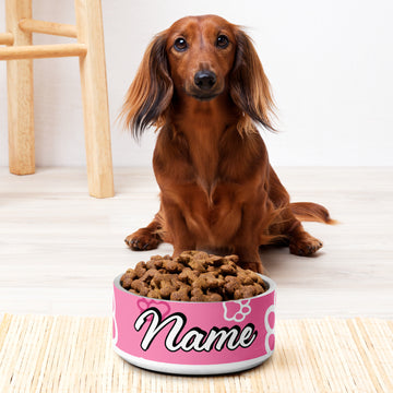 Pawsitively Pink Personalized Pet Bowl