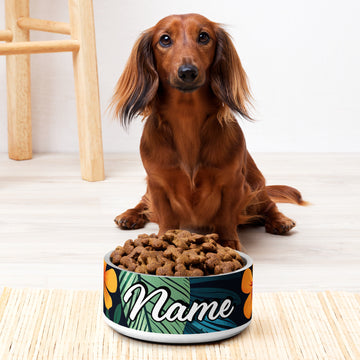 Pawsome Blooms Personalized Pet Bowl