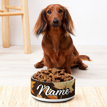 Cozy Critter Fall Personalized Pet Bowl