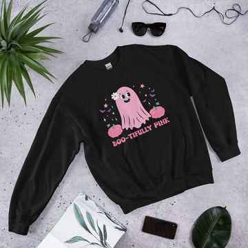 Boo Tifully Pink Sweatshirt, Halloween Hoodie, Haunted Pullover, Witchy Sweater, Funny Ghost Crewneck, Trick Treat Sweat, Wicked Hoodie