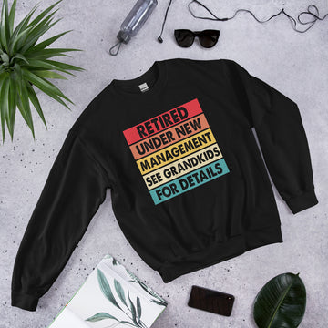Retired Under New Management Sweatshirt, Retirement Party Hoodie, Retired Pullover, Retiree Apparel, Retirement Gift, Retiring