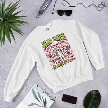 Dead Inside But Its Spooky Season Sweatshirt, Halloween Hoodie, Haunted Pullover, Witchy Sweater, Funny Ghost Crewneck, Trick Treat Sweat, Wicked Hoodie