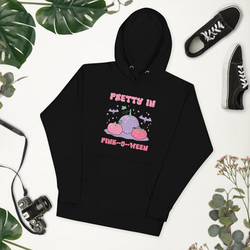 Pretty In Pink O Ween Hoodie, Halloween Sweatshirt, Haunted Sweater, Witchy Pullover, Funny Ghost Hoodie, Trick Treat Sweat, Wicked Crewneck