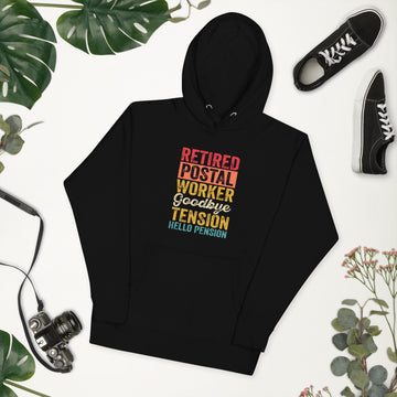Retired Postal Worker Goodbye Tension Hoodie, Retirement Party Sweatshirt, Retired Pullover, Retiree Apparel, Retirement Gift, Retiring