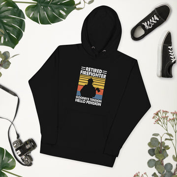 Retired Firefighter Goodbye Tension Hoodie, Retirement Party Sweatshirt, Retired Pullover, Retiree Apparel, Retirement Gift, Retiring