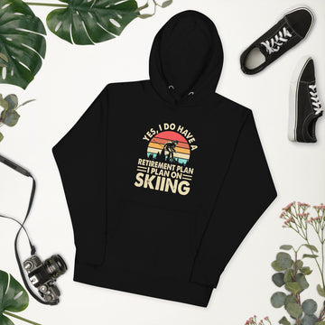 I Plan On Skiing Hoodie, Retirement Party Sweatshirt, Retired Pullover, Retiree Apparel, Retirement Gift, Retiring