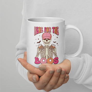 Here For The Boos Mug, Halloween Coffee Cup, Haunted Teacup, Witchy Mug, Funny Ghost Cup, Trick Treat Mug, Wicked Drink Mug, Boo Cup
