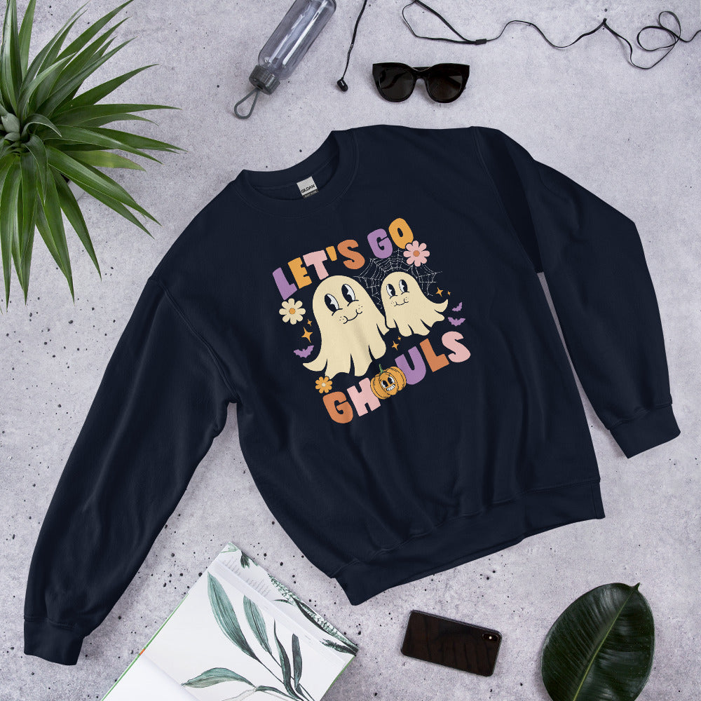 Lets Go Ghouls Sweatshirt, Halloween Hoodie, Haunted Pullover, Witchy Sweater, Funny Ghost Crewneck, Trick Treat Sweat, Wicked Hoodie